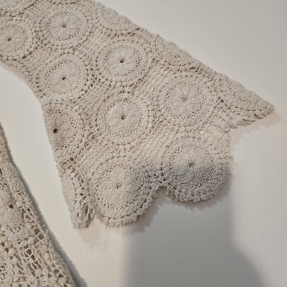 Ronny Kobo Sheer Crochet Casual Dress Cotton Long sleeves V-neck Pull-on Size M - Picture 5 of 13